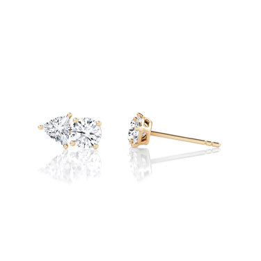 Toi et Moi Stud in 18K Rose Gold — side view