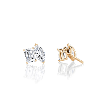Toi et Moi Stud in 18K Rose Gold — back view