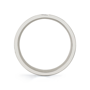Just Brilliant brushed baguette diamond band in 18K White Gold, profile view