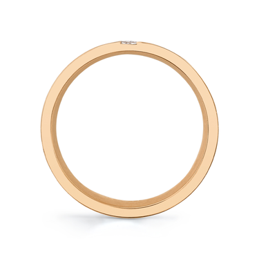 Just Brilliant brushed baguette diamond band in 18K Rose Gold, profile view