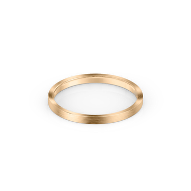 Just Brilliant 2mm Brushed Flat Wedding Band in 18K Rose Gold, front view