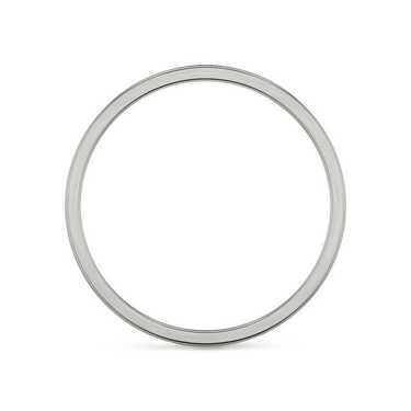 Just Brilliant 2mm Brushed Flat Wedding Band in 18K White Gold, profile view