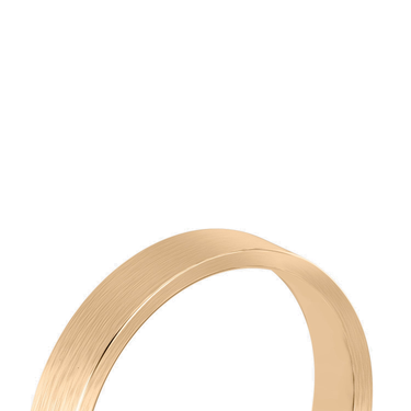 Just Brilliant 4mm Brushed Flat Wedding Band in 18K Rose Gold, detail view