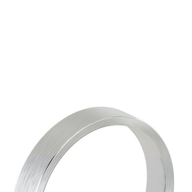 Just Brilliant 4mm Brushed Flat Wedding Band in 18K White Gold, detail view