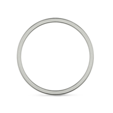 Just Brilliant 4mm Brushed Flat Wedding Band in 18K White Gold, profile view