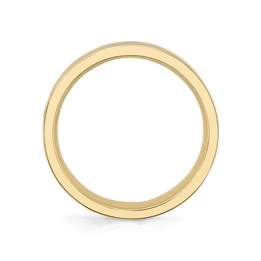 Just Brilliant 6mm Brushed Flat Wedding Band in 18K Yellow Gold, profile view