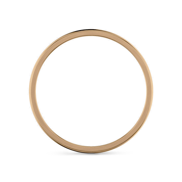 Just Brilliant 2mm Brushed Round Wedding Band in 18K Rose Gold, profile view