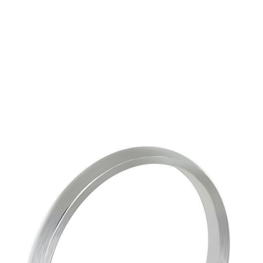 Just Brilliant 2mm Brushed Round Wedding Band in 18K White Gold, detail view