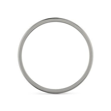 Just Brilliant 2mm Brushed Round Wedding Band in 18K White Gold, profile view