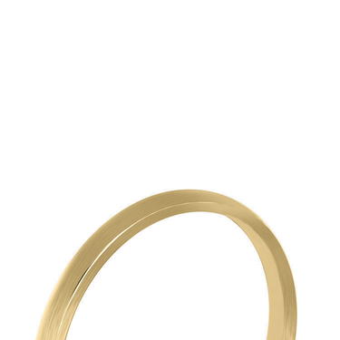 Just Brilliant 2mm Brushed Round Wedding Band in 18K Yellow Gold, detail view