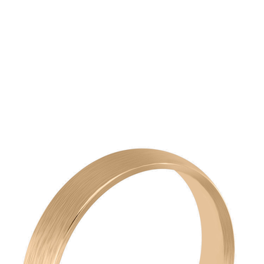 Just Brilliant 4mm Brushed Round Wedding Band in 18K Rose Gold, detail view