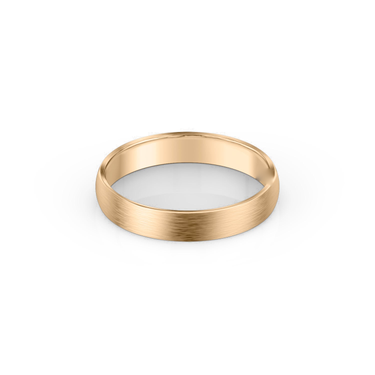 Just Brilliant 4mm Brushed Round Wedding Band in 18K Rose Gold, front view