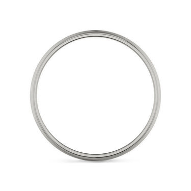 Just Brilliant 4mm Brushed Round Wedding Band in 18K White Gold, profile view