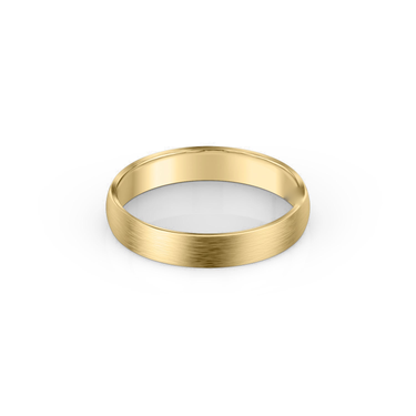 Just Brilliant 4mm Brushed Round Wedding Band in 18K Yellow Gold, front view