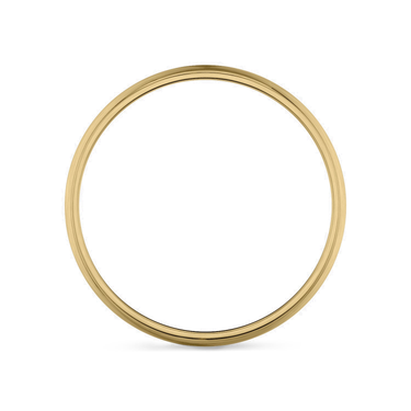 Just Brilliant 4mm Brushed Round Wedding Band in 18K Yellow Gold, profile view