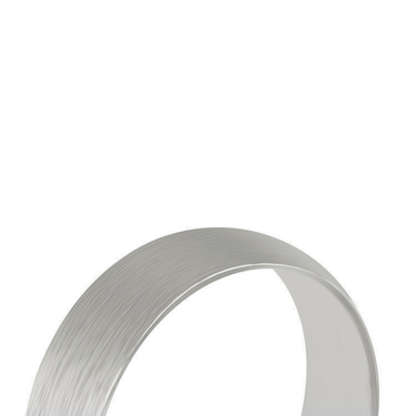 Just Brilliant 6mm Brushed Round Wedding Band in 18K White Gold, detail view