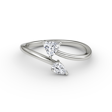 Just Brilliant Bypass Cuff ring in 18K White Gold, front view