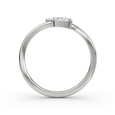 Just Brilliant Bypass Cuff ring in 18K White Gold, side view