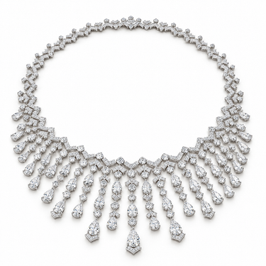 Cascade de Lumière Diamond Necklace by Just Brilliant — angled