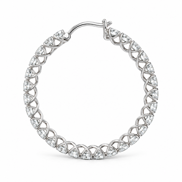 Cercle de Lumière Diamond Hoop Earrings by Just Brilliant — side profile