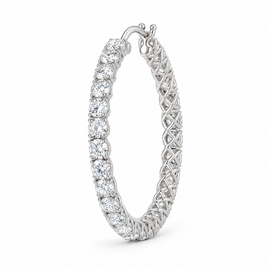 Cercle de Lumière Diamond Hoop Earrings by Just Brilliant — three quarter