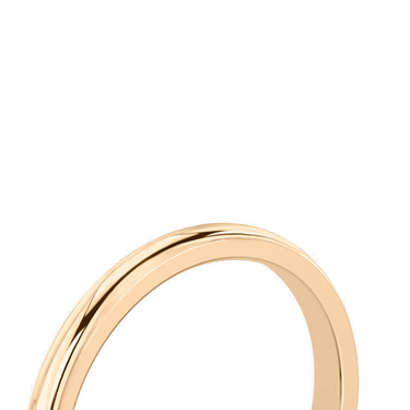Just Brilliant 1.5mm Classic Round Wedding Band in 18K Rose Gold, perspective view