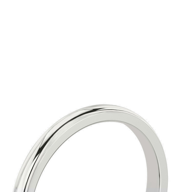 Just Brilliant 1.5mm Classic Round Wedding Band in 18K White Gold, perspective view
