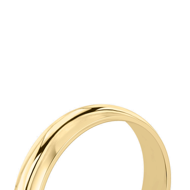 Just Brilliant 4.5mm Classic Round Wedding Band in 18K Yellow Gold, detail view