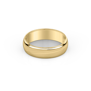 Just Brilliant 6mm Classic Round Wedding Band in 18K Yellow Gold, front view