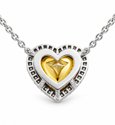 Cœur de Soleil Diamond Pendant by Just Brilliant — Reverse setting detail