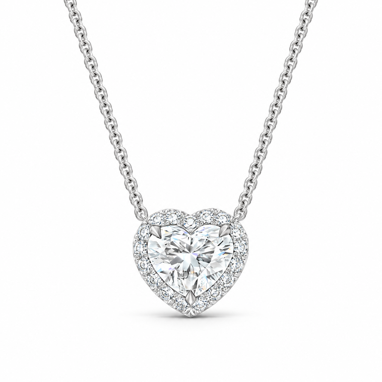 Cœur Éternel Diamond Pendant by Just Brilliant — front