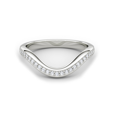Just Brilliant Curve Band, 18K White Gold, front view