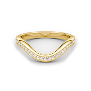 Just Brilliant Curve Band, 18K Yellow Gold, front view