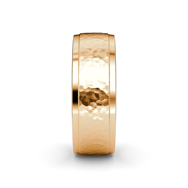 Just Brilliant Hammered Band in 18K Rose Gold, side