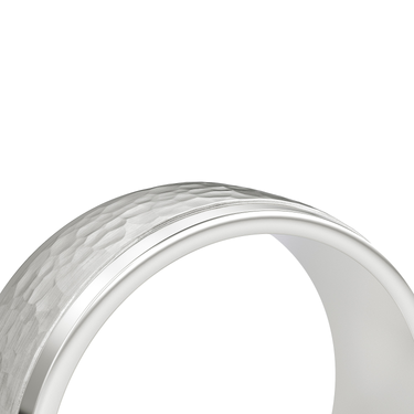 Just Brilliant Hammered Band in 18K White Gold, detail