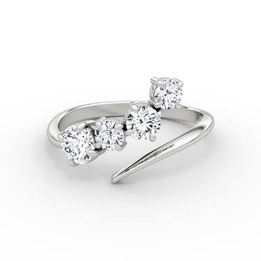 Just Brilliant Cosmos ring, white gold color, front view