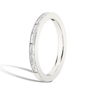 Just Brilliant Devotion band in 18K White Gold, front2 view.