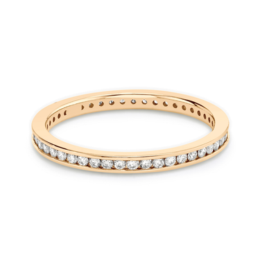 Just Brilliant Devotion band in 18K Rose Gold, front view.