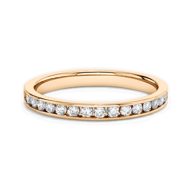 Just Brilliant Devotion band in 18K Rose Gold, front view.