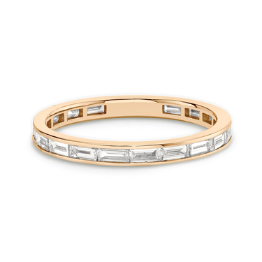 Just Brilliant Devotion band in 18K Rose Gold, front view.