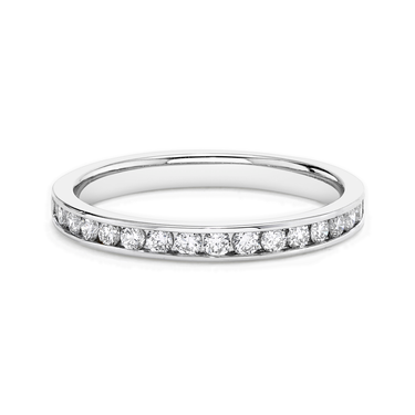 Just Brilliant Devotion band in 18K White Gold, front view.