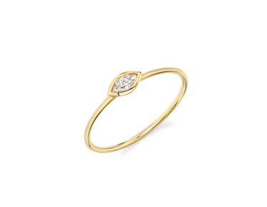Just Brilliant Diamond Bezel Ring, marquise, 18K Yellow Gold, upright view
