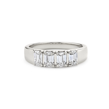 Just Brilliant Tetrad Diamond Ring in 18K White Gold, front view.