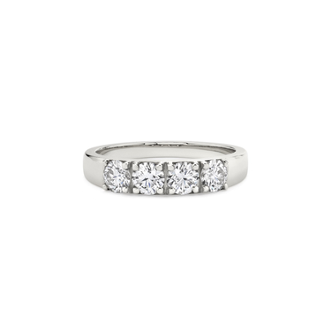 Just Brilliant Tetrad Diamond Ring in 18K White Gold, front view.