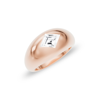 Just Brilliant Dome Band, lozenge, 18K Rose Gold, oblique