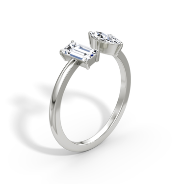 Just Brilliant Duo Cuff — 18K White Gold, upright