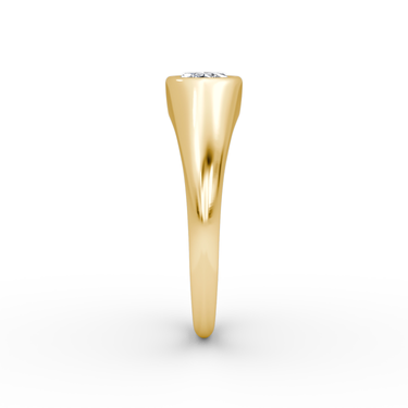 Just Brilliant East West Signet ring in yellow gold — side
