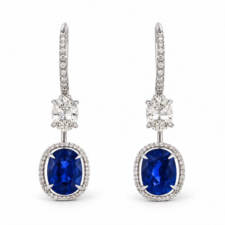 Éclat de Saphir Earrings by Just Brilliant — Front view