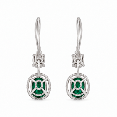 Éclat d’Émeraude Earrings by Just Brilliant — Reverse setting detail