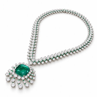 Éclat d’Émeraude Necklace by Just Brilliant — angled